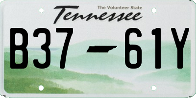 TN license plate B3761Y