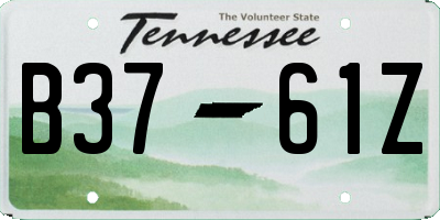 TN license plate B3761Z