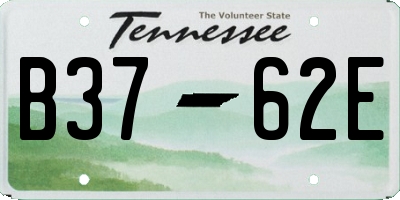 TN license plate B3762E