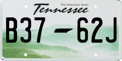 TN license plate B3762J