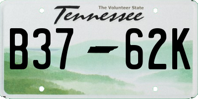 TN license plate B3762K