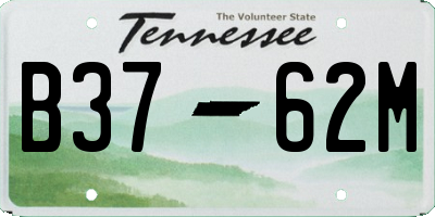TN license plate B3762M