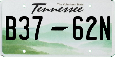 TN license plate B3762N