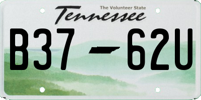 TN license plate B3762U