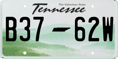 TN license plate B3762W