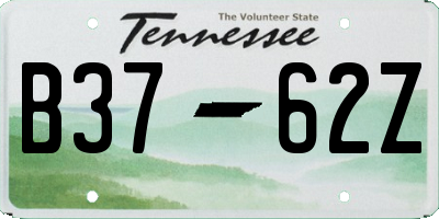 TN license plate B3762Z