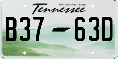TN license plate B3763D