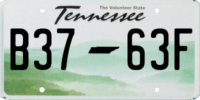 TN license plate B3763F