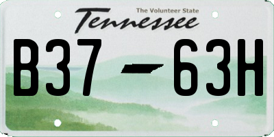 TN license plate B3763H