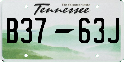TN license plate B3763J