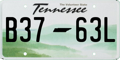 TN license plate B3763L