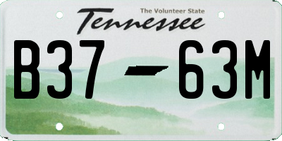 TN license plate B3763M