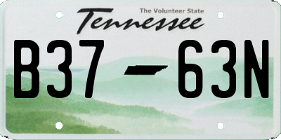 TN license plate B3763N