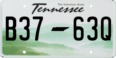 TN license plate B3763Q