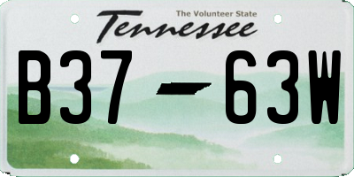 TN license plate B3763W