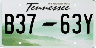TN license plate B3763Y