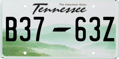 TN license plate B3763Z