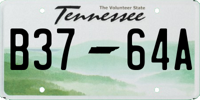 TN license plate B3764A
