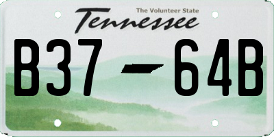 TN license plate B3764B