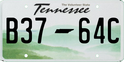 TN license plate B3764C