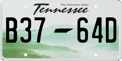 TN license plate B3764D