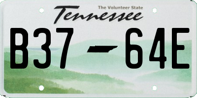 TN license plate B3764E
