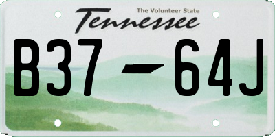 TN license plate B3764J