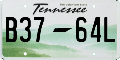 TN license plate B3764L