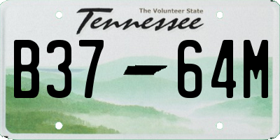 TN license plate B3764M