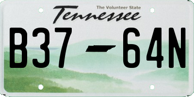 TN license plate B3764N