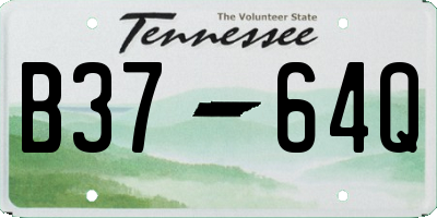 TN license plate B3764Q