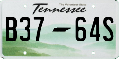 TN license plate B3764S