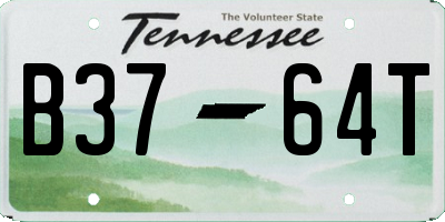 TN license plate B3764T
