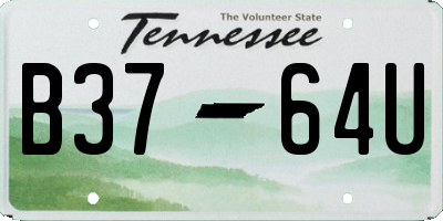 TN license plate B3764U