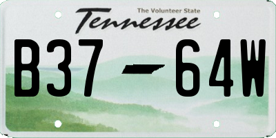TN license plate B3764W
