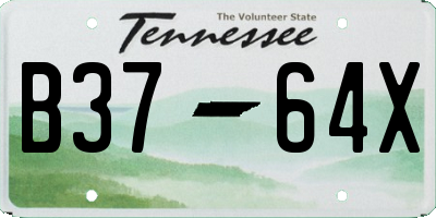 TN license plate B3764X