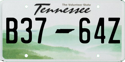 TN license plate B3764Z