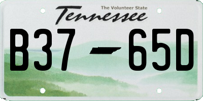 TN license plate B3765D