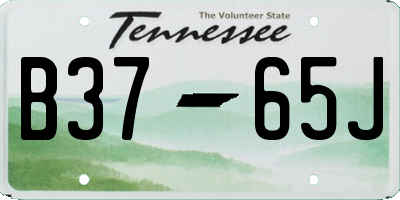 TN license plate B3765J
