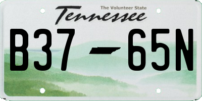 TN license plate B3765N