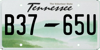 TN license plate B3765U