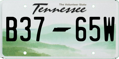 TN license plate B3765W
