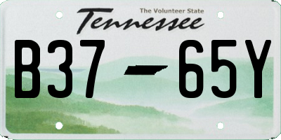 TN license plate B3765Y