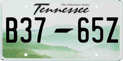 TN license plate B3765Z