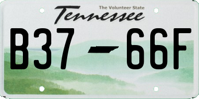 TN license plate B3766F