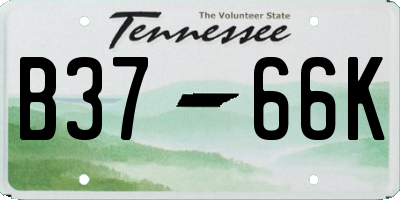 TN license plate B3766K