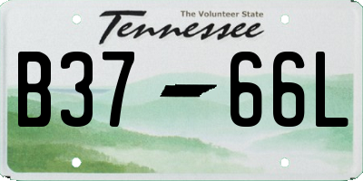 TN license plate B3766L