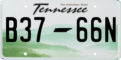 TN license plate B3766N