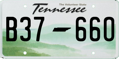 TN license plate B3766O