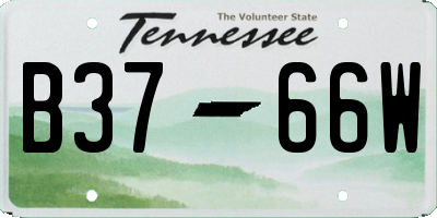 TN license plate B3766W
